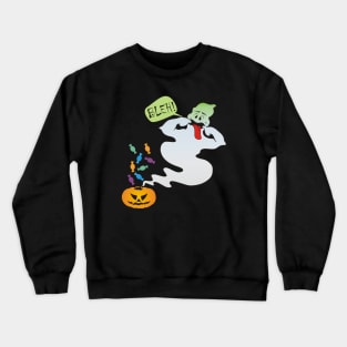 BLEH! Too much Halloween, nauseous jack-o-lantern ghost Crewneck Sweatshirt